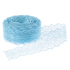 Лента декоративная,Тонкое Кружево, Голубой