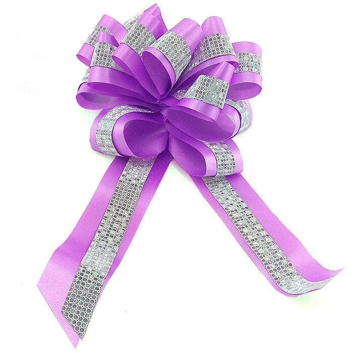 Бант-шар С глиттером "Комбо" Сиреневый с серебром 2
