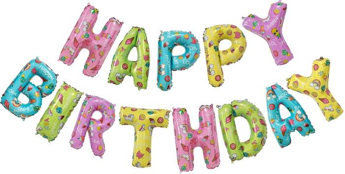 Набор шаров-букв Мини-Надпись "Happy Birthday", Веселые картинки (в упаковке)