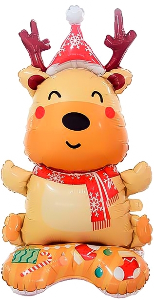 Шар Фигура 3D на подставке, Новогодний олень (в упаковке) 