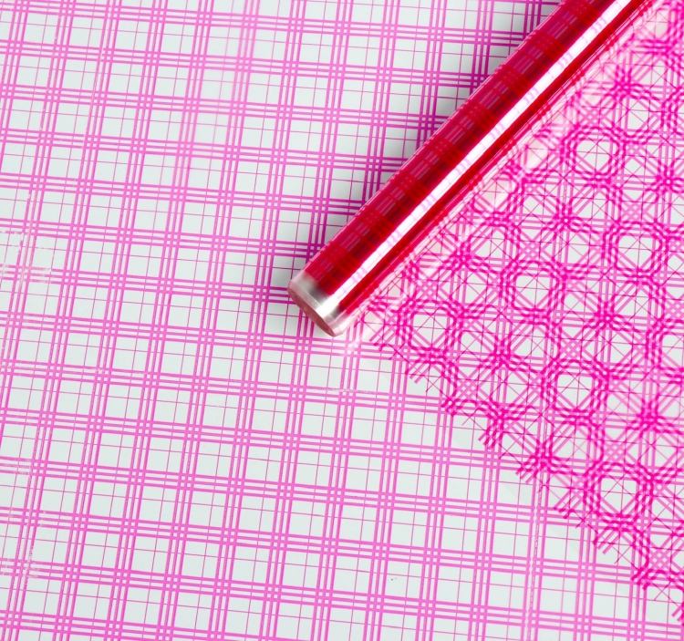 Пленка глянцевая "Сетка" Розовая